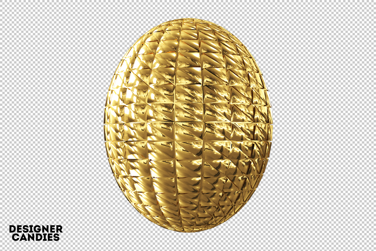 3D Gold Object Render