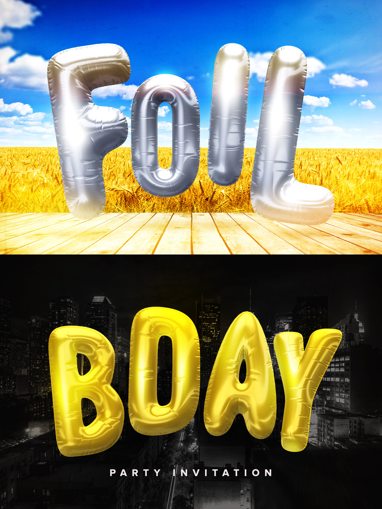 3D Foil Lettering Pack Example