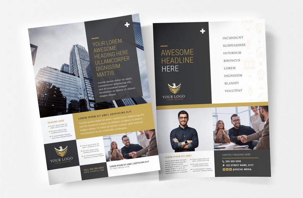 Black & Gold InDesign Flyer Template