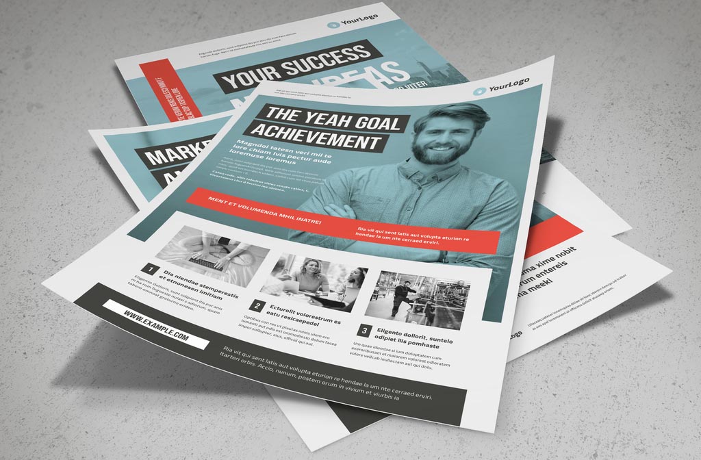 Blue Business Flyer / Newsletter INDD for InDesign
