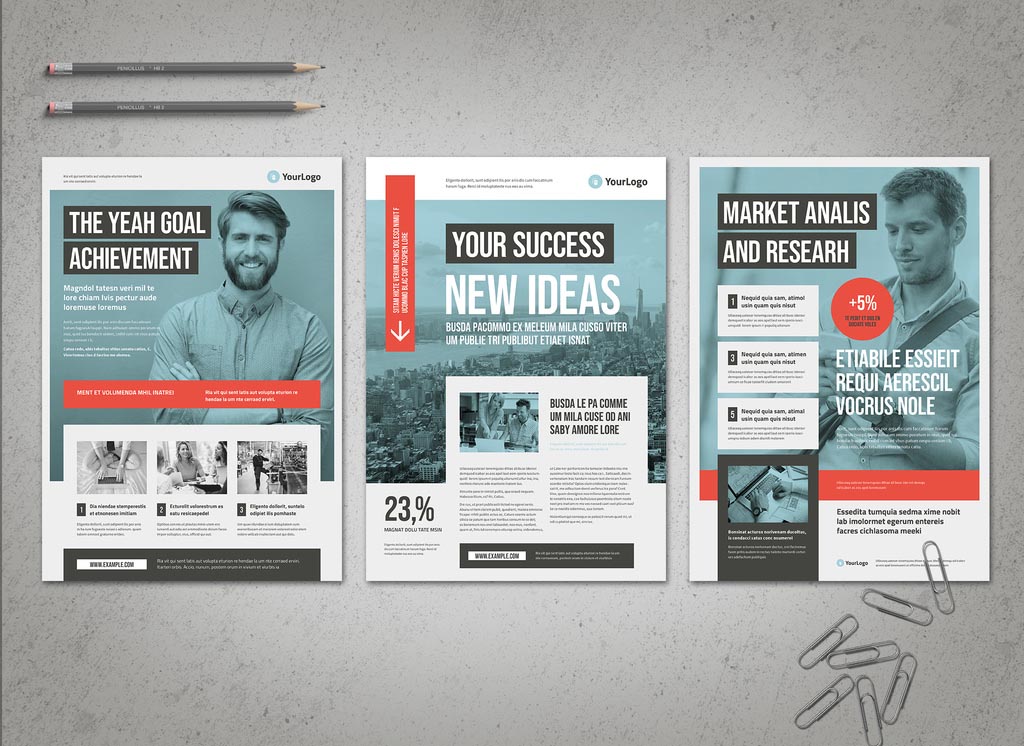 Blue Business Flyer / Newsletter INDD for InDesign