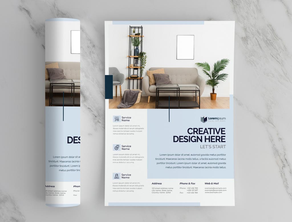 Clean Corporate InDesign Flyer Template Layout