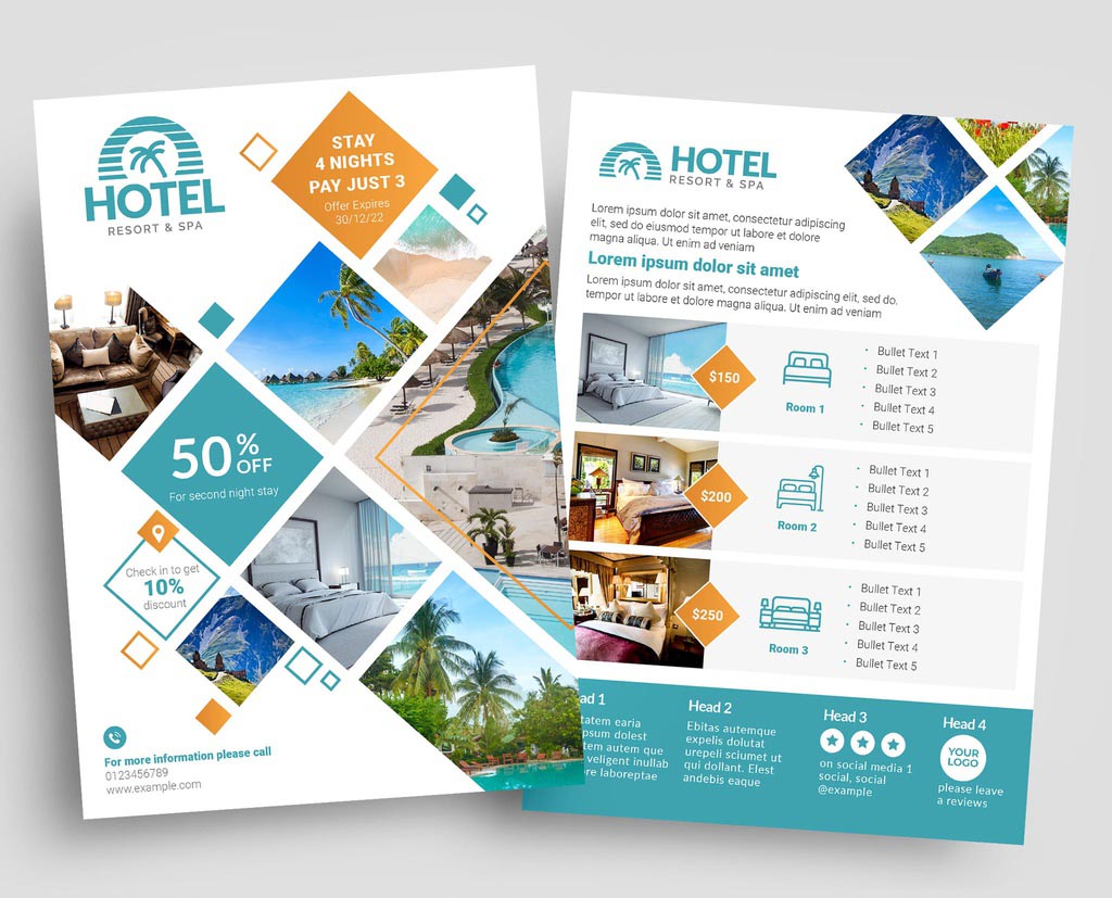Hotel Flyer Template in INDD InDesign Format