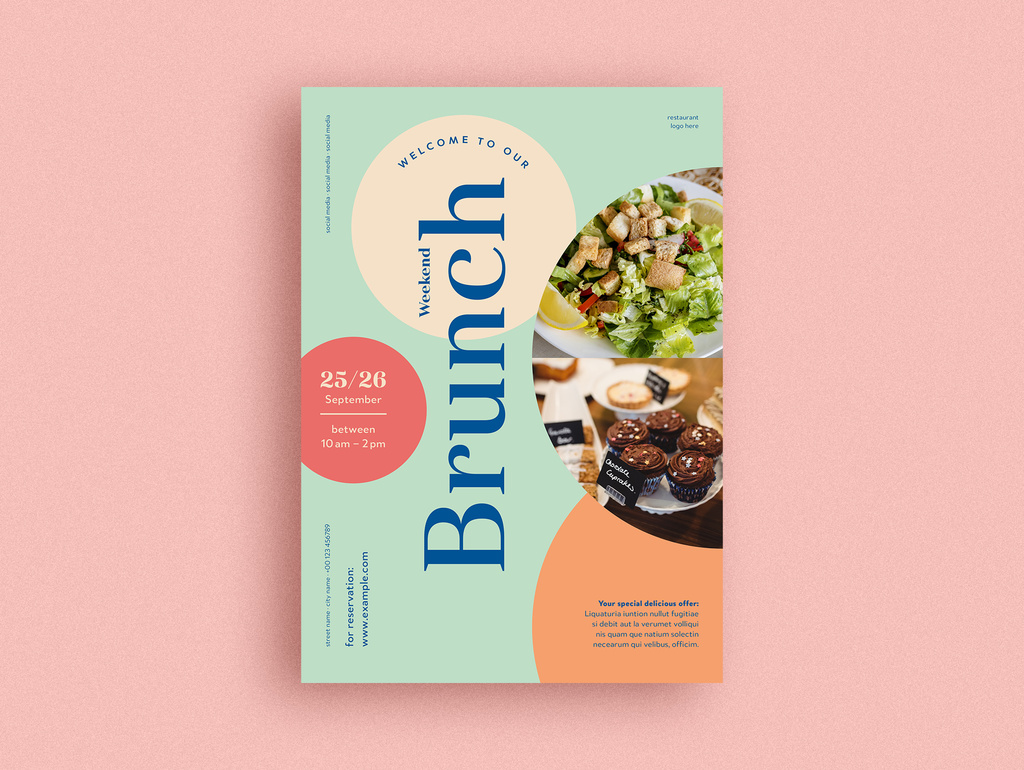 INDD Brunch Cafe Flyer for InDesign