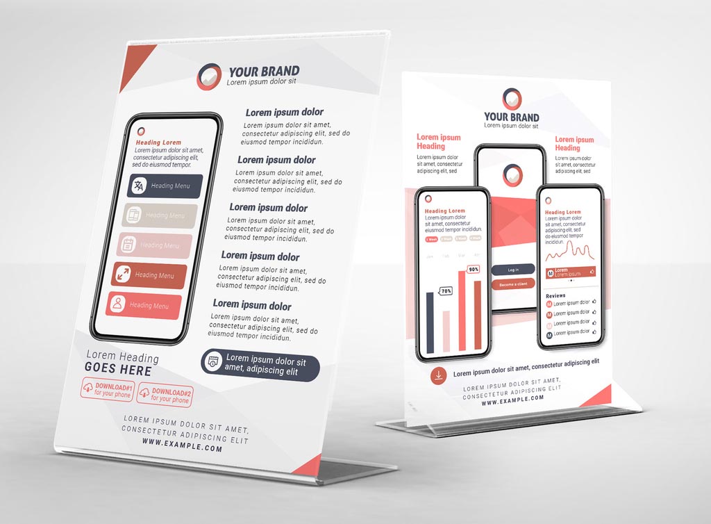 Mobile App Flyer Template INDD InDesign