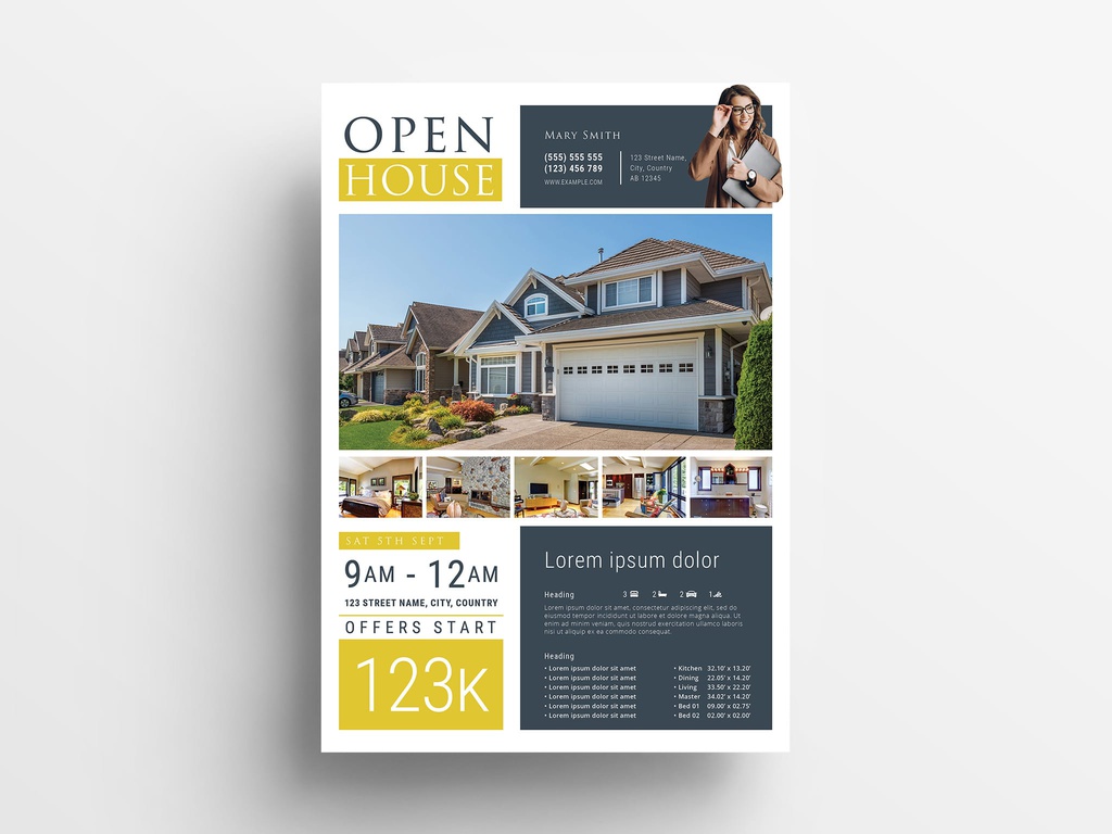 Open House Real Estate Flyer Template for Adobe InDesign