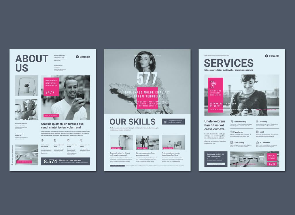 Pink & Grey InDesign Flyer Template