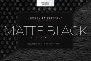 Matte Black 3D Patterns for Photoshop