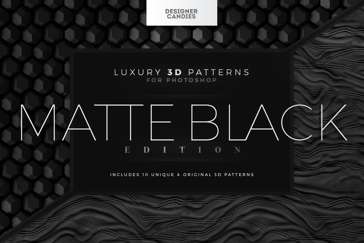 Matte Black 3D Patterns for Photoshop