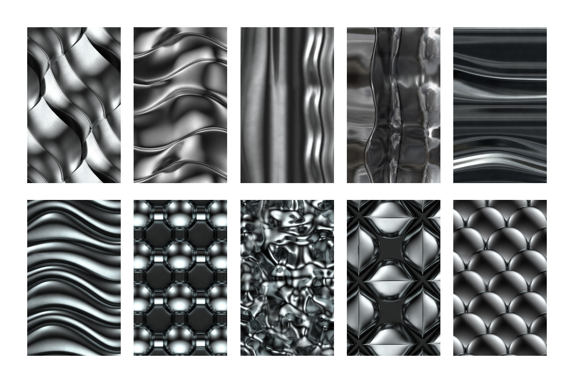 3D Chrome Patterns / Chrome Textures for Photoshop