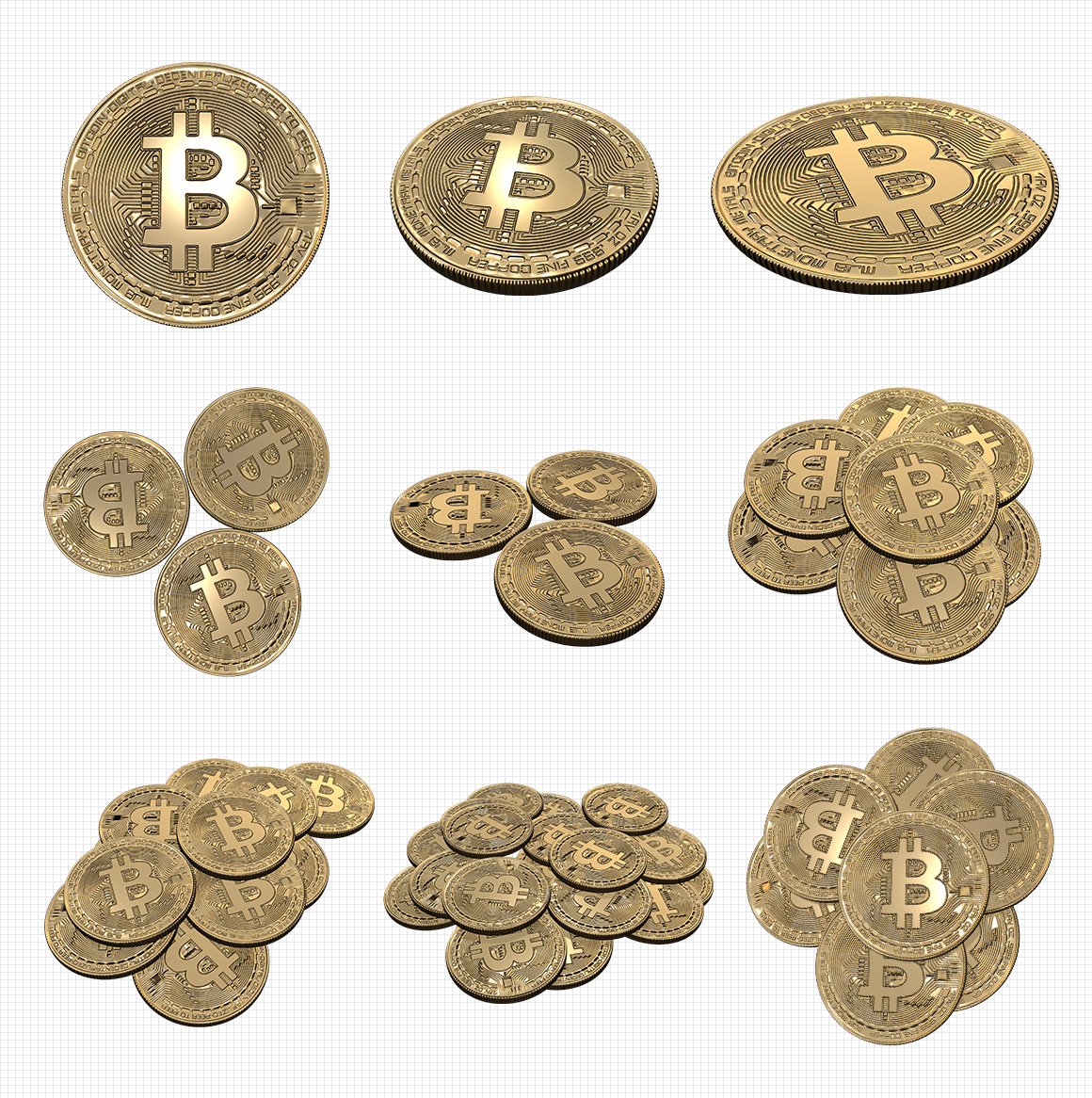 Transparent Bitcoin PNG Renders