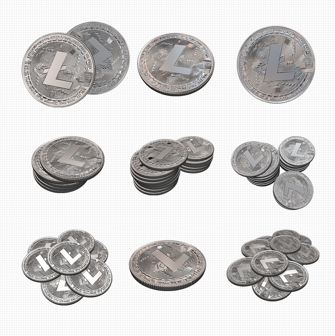 Transparent Litecoin PNG Renders