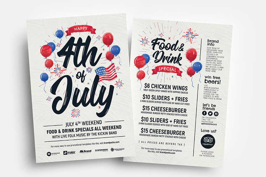 4th of July Flyer Templates in PSD & Vector