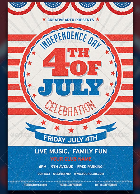 Vintage 4th of July Flyer Template