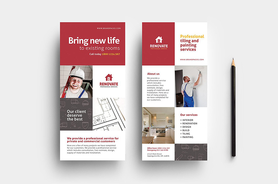 Tradesman DL Rack Card Template