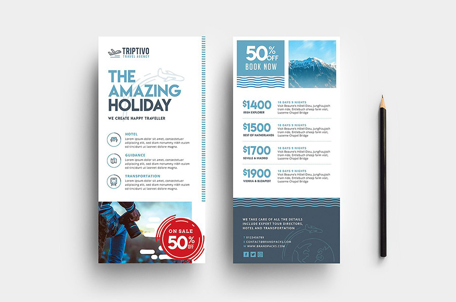 Travel Company DL Rack Card Template