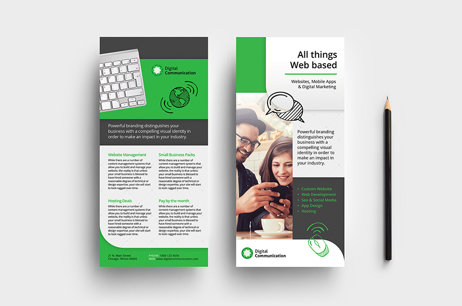 Web Designer DL Rack Card Template
