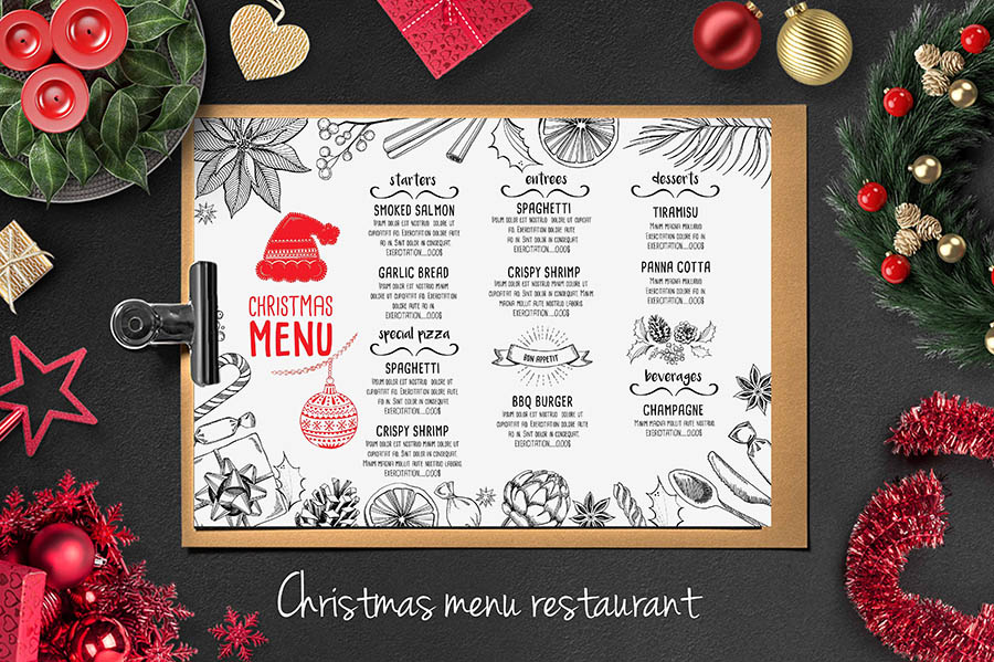 Christmas Restaurant Menu Template
