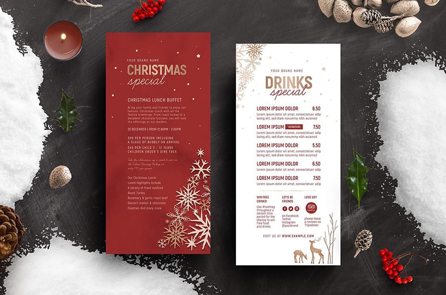 Ornate Christmas DL Menu Template