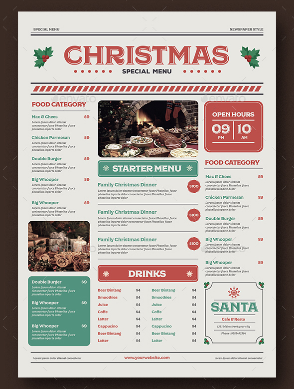 Special Christmas Menu Template