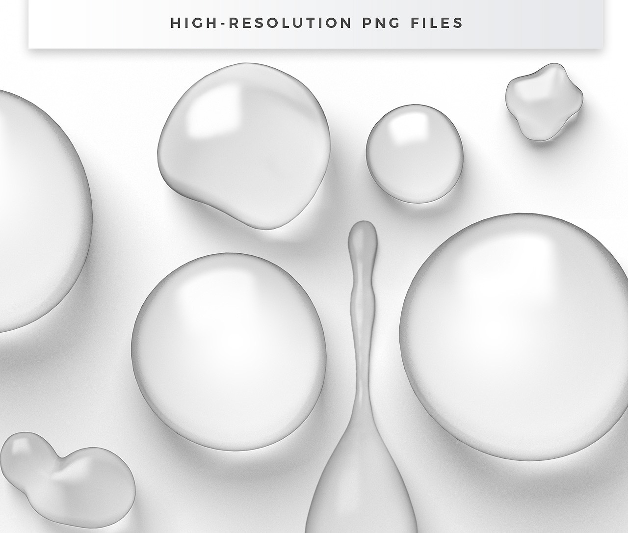 High-Resolution Transparent Water Drops PNGs