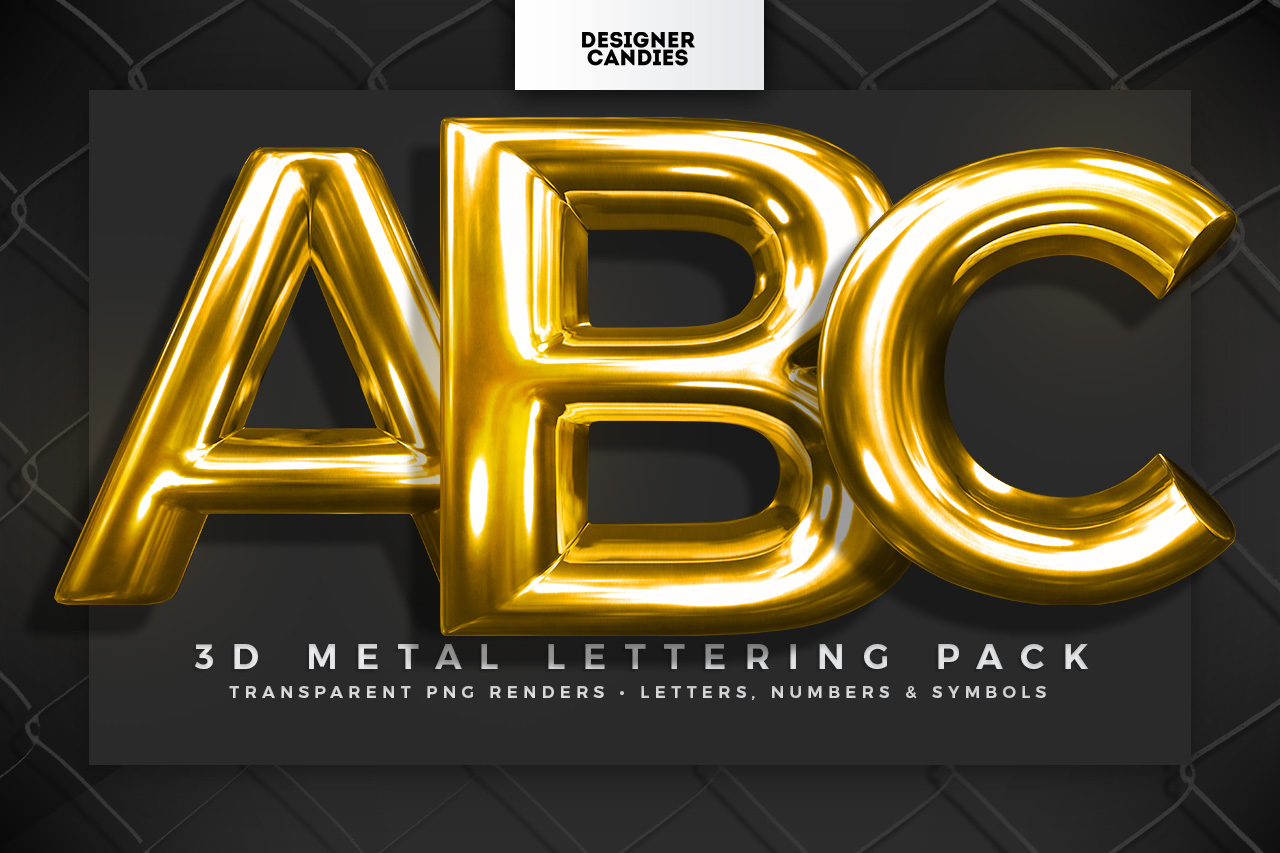 3D Metal Lettering Pack