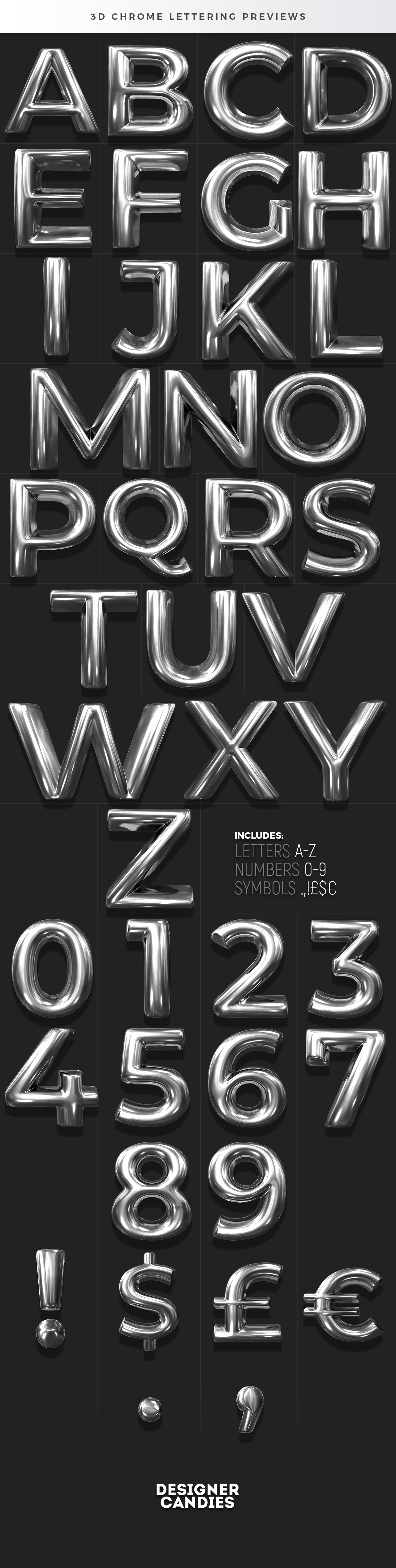 3D Metal Lettering Set