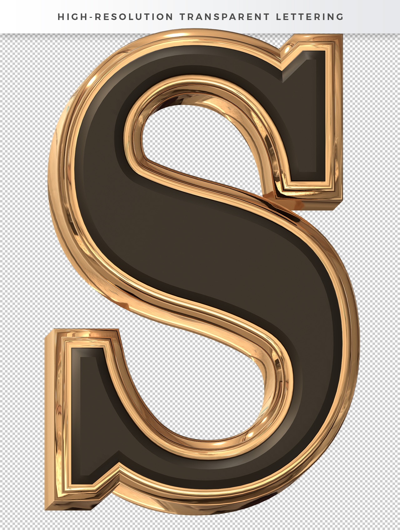 High Resolution Gold 3D Lettering