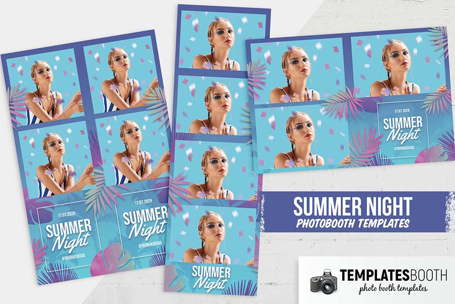Free Summer Party Photo Booth Template