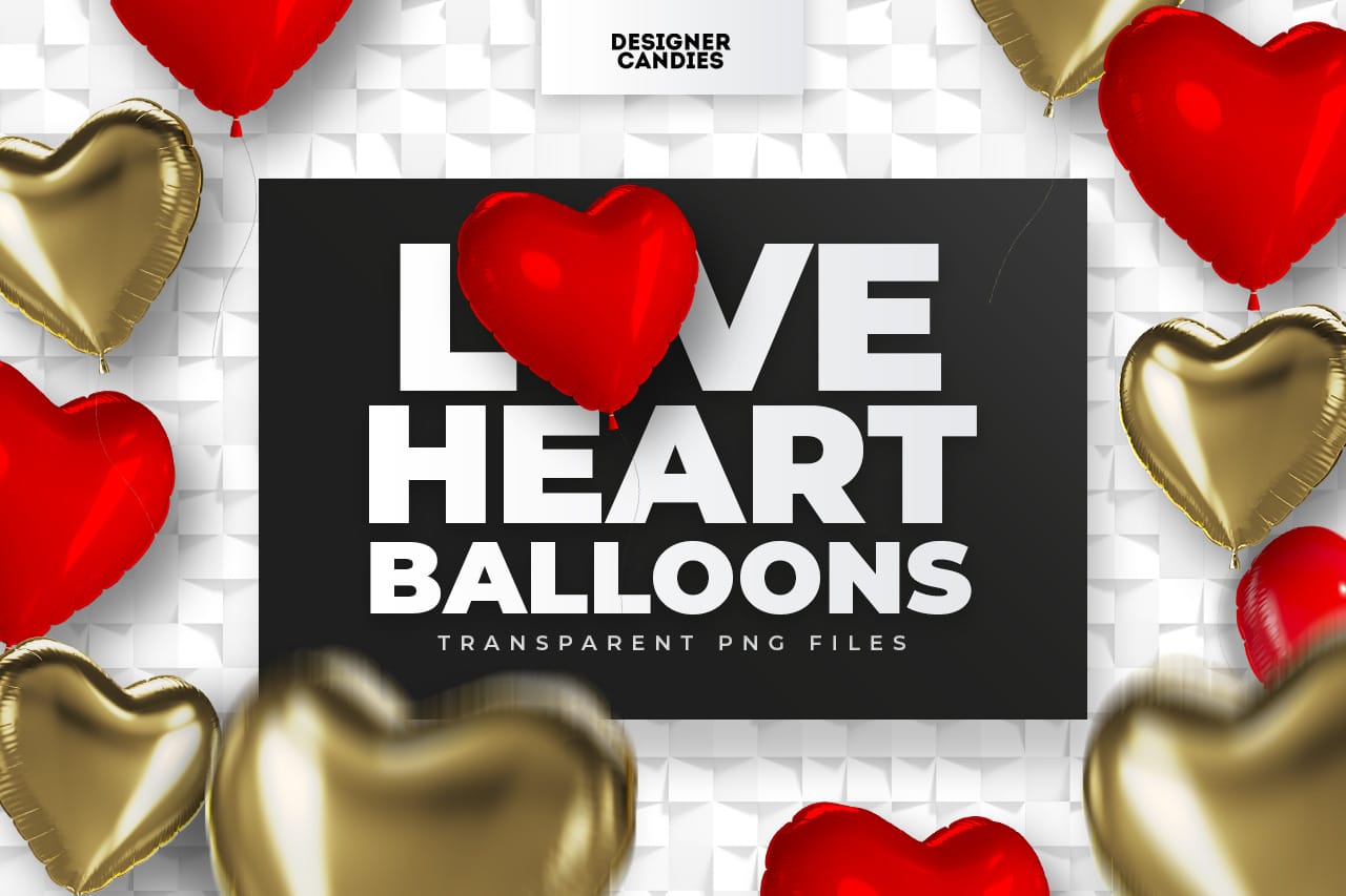 Love Heart Balloon PNGs