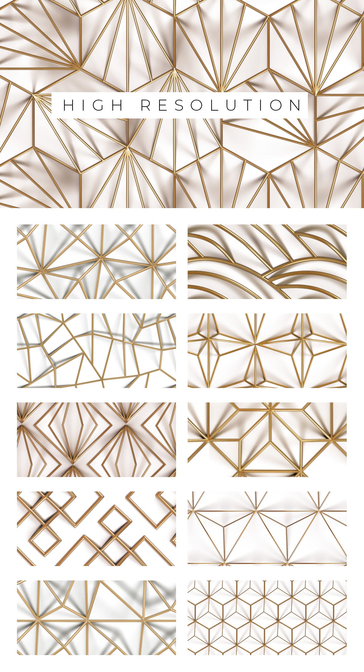 3D Gold Geometric Pattern