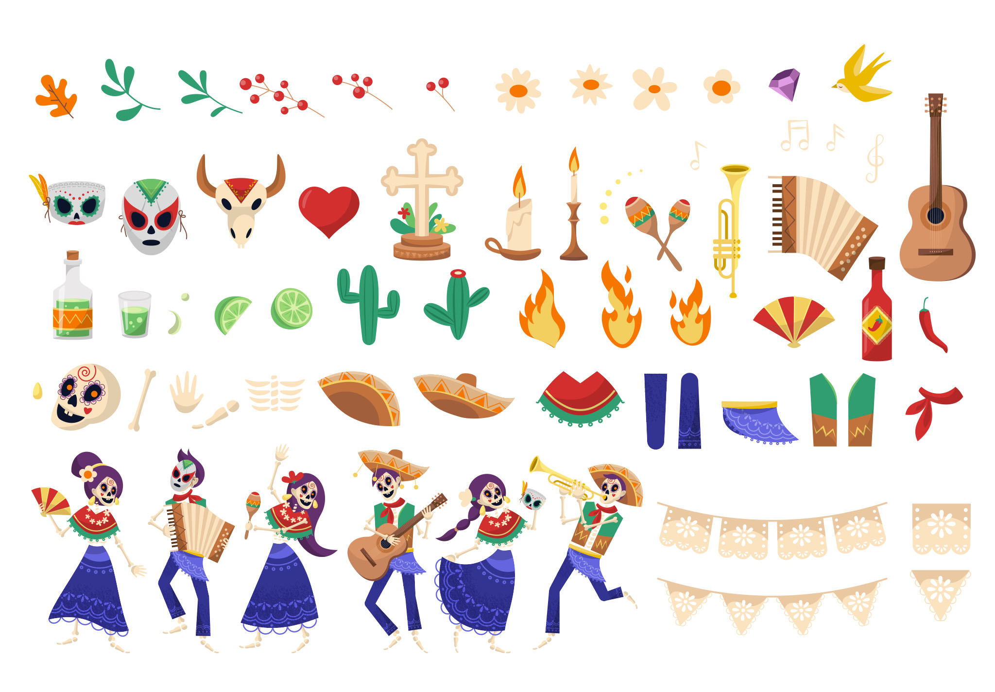 Dia De Los Muertos Illustrations Pack