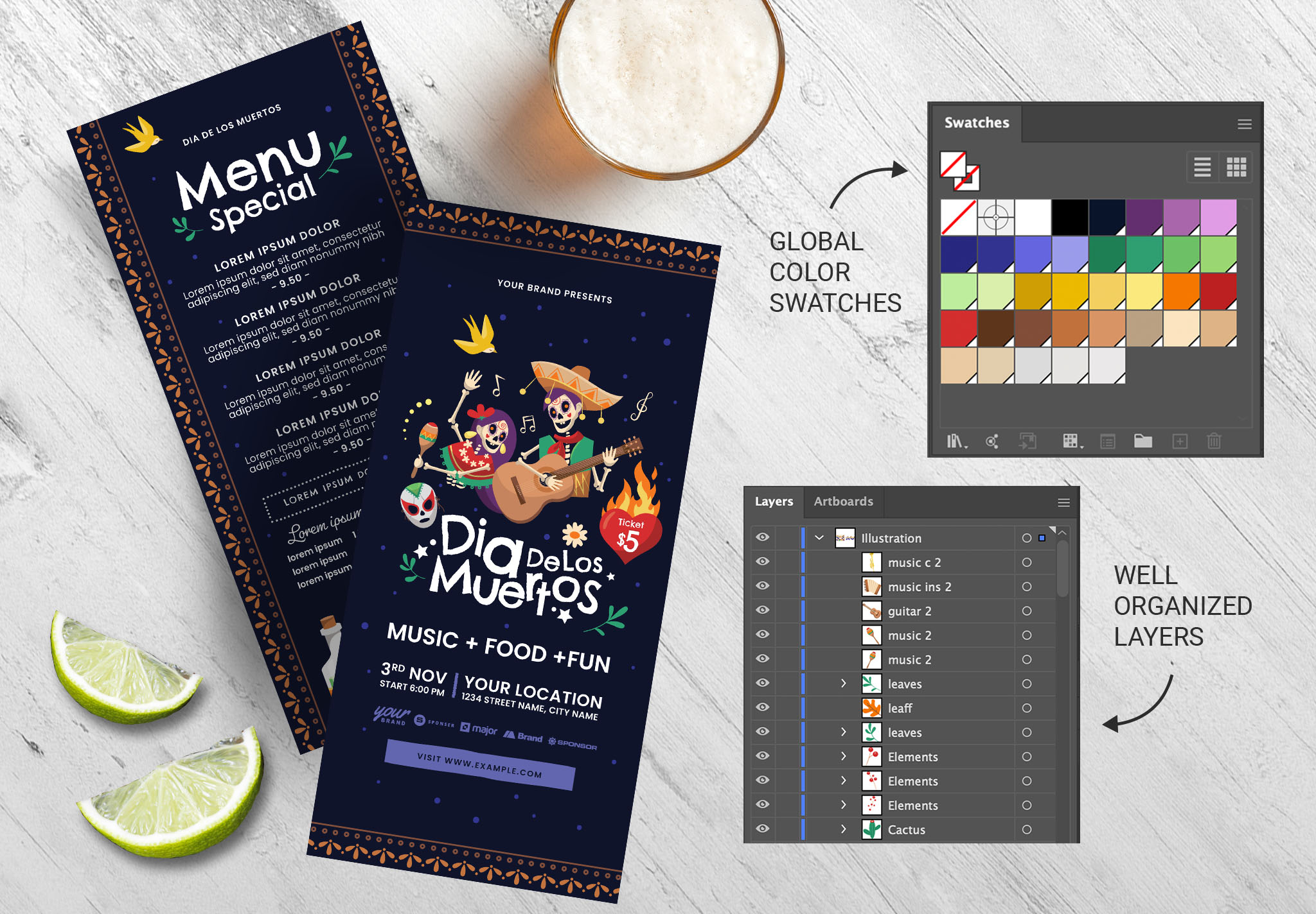 Dia De Los Muertos Illustrations Pack