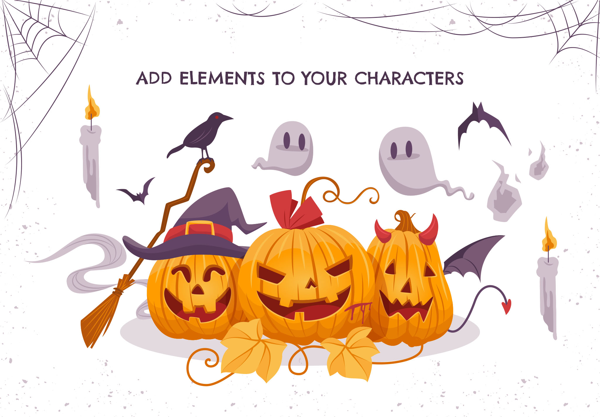Halloween Pumpkin Character Illustrations