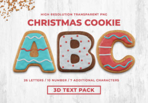 Christmas Cookie 3D Text Pack