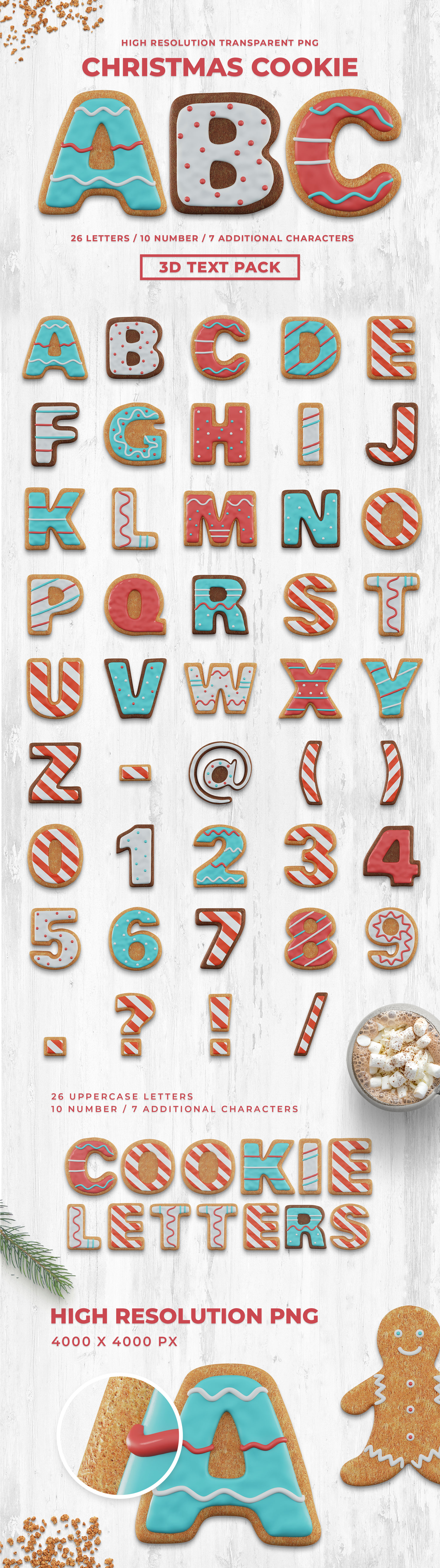 Christmas Cookie 3D Text Pack