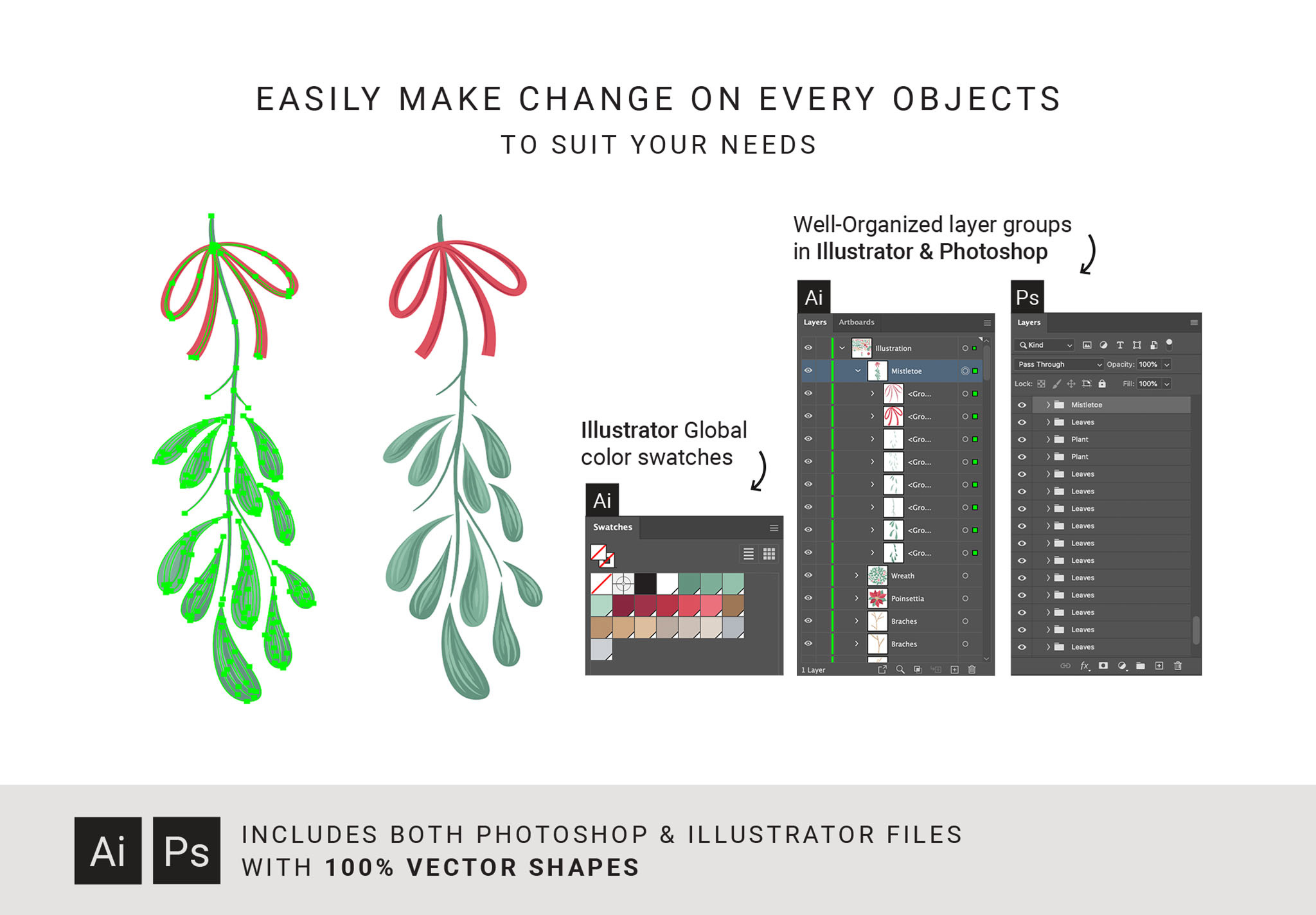 Festive Christmas Graphics Pack (for Photoshop & Illustrator)
