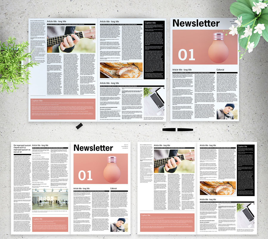 Black and White Newsletter Layout