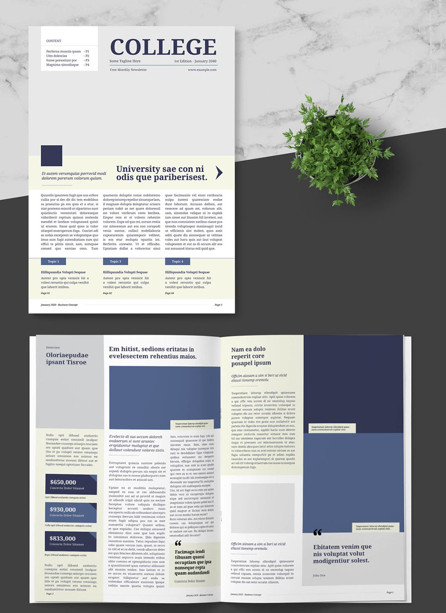 Newsletter or Magazine with Teal Accents Newsletter or Magazine with Teal Accents