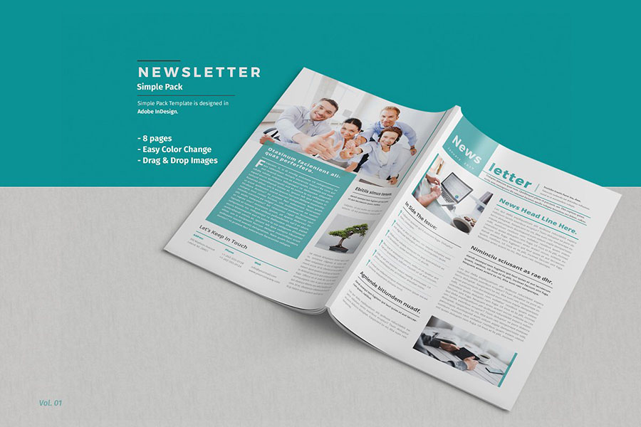 Classic Teal Newsletter Template