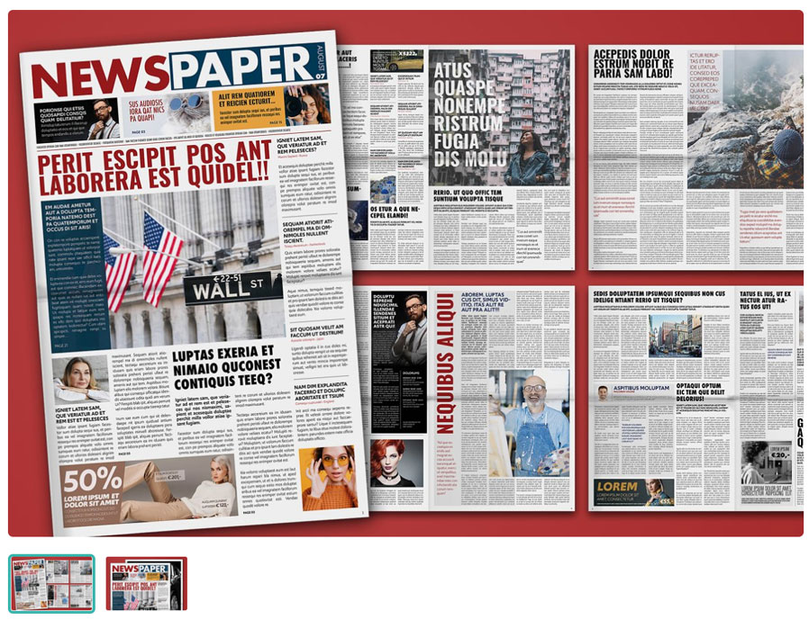 Modern Tabloid Newspaper Layout Template