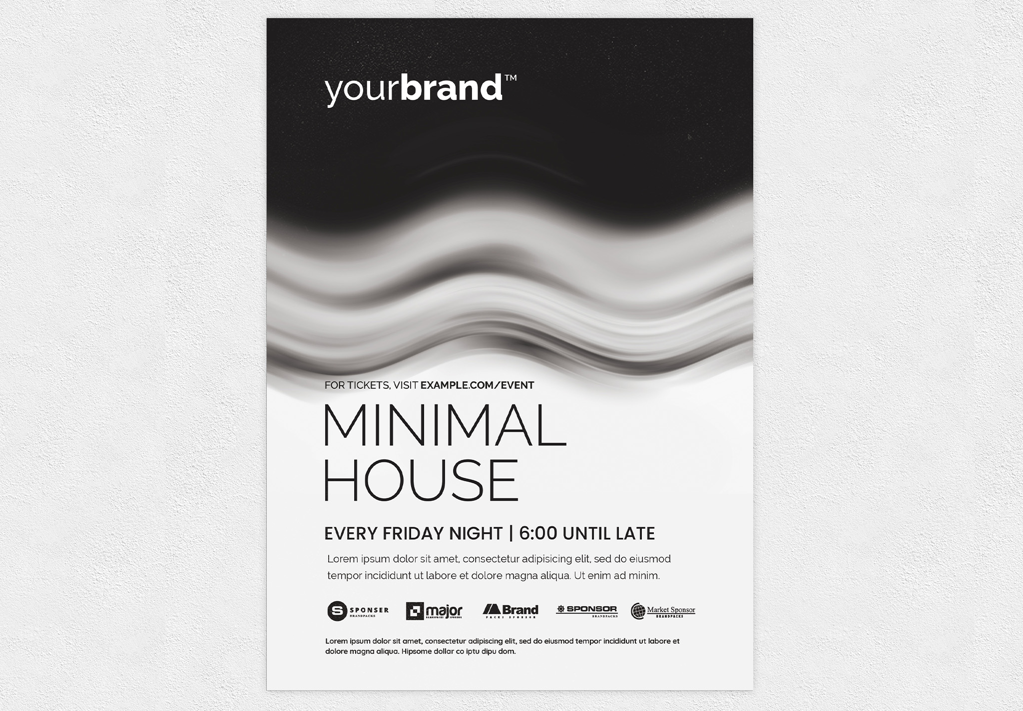 Black & White Minimal Club Flyer Template PSD