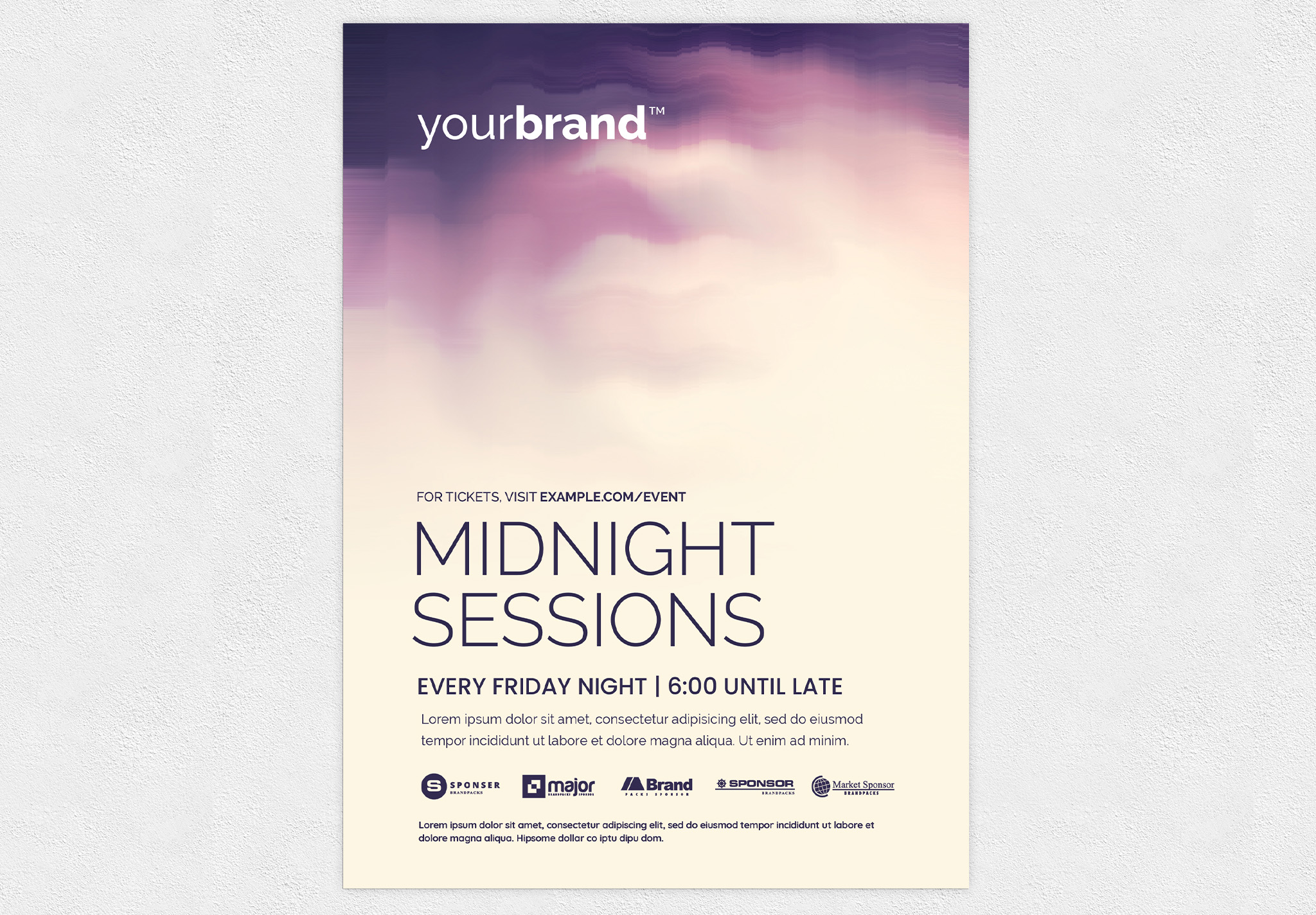Minimal Light White Club Flyer PSD Template