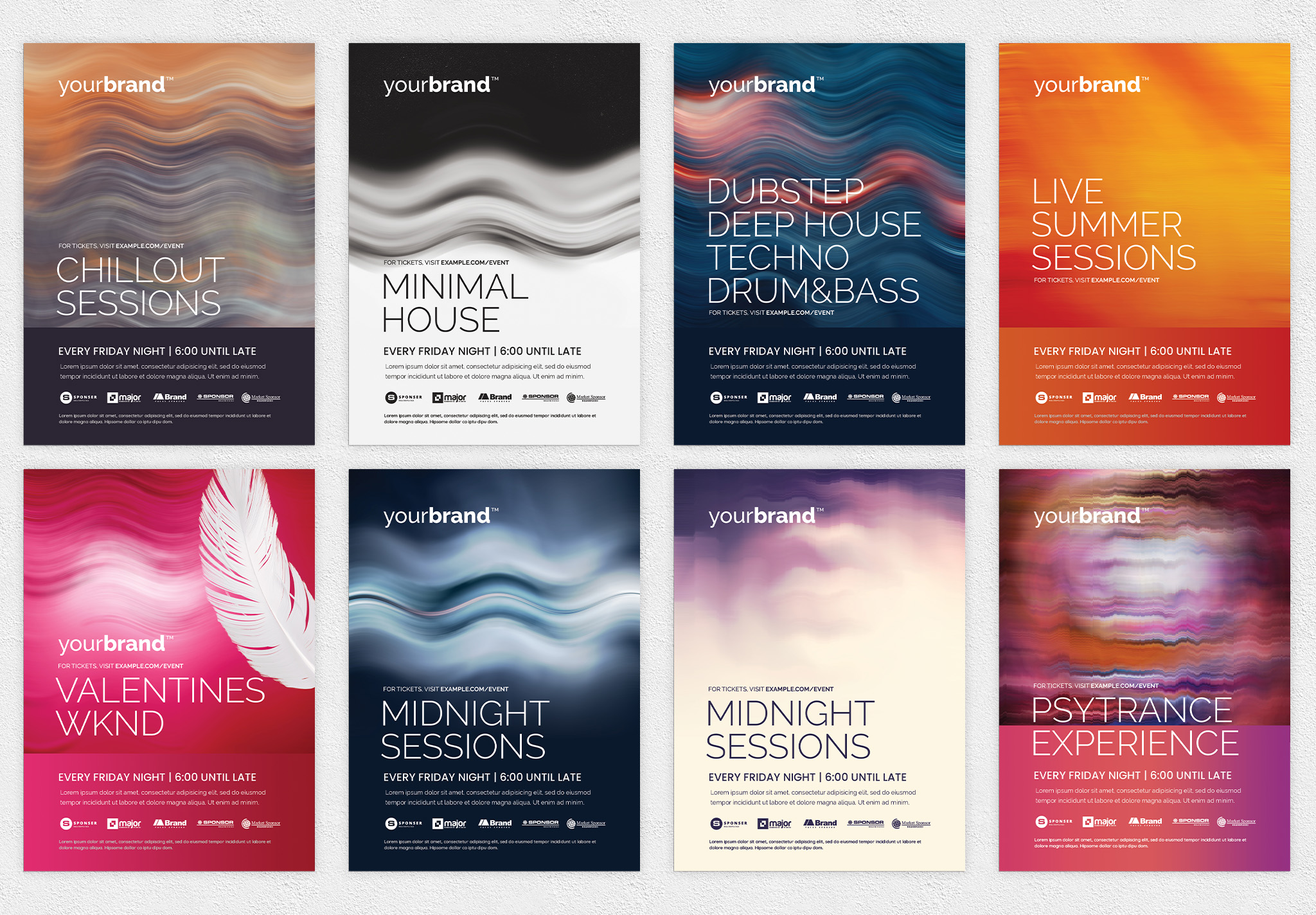 Minimal Nightclub Flyer Templates PSD for Photoshop