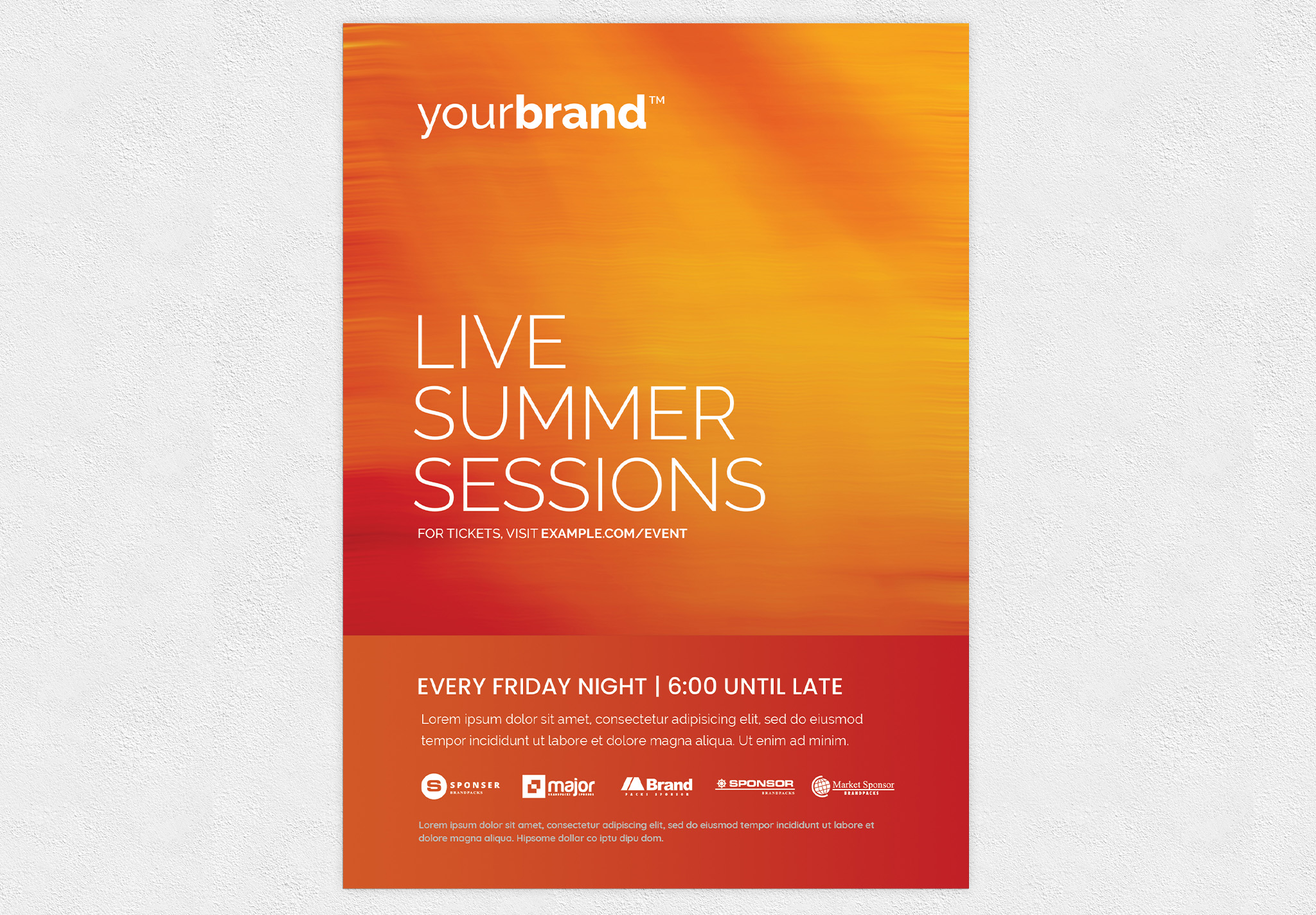 Minimal Summer Nightclub Flyer PSD Template
