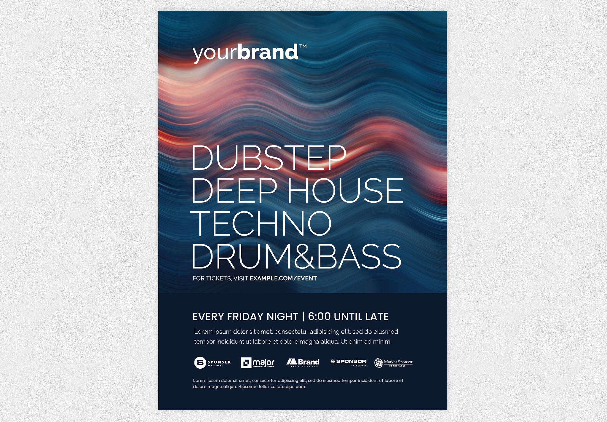 Modern Minimal Club Flyer PSD for Electronic Music