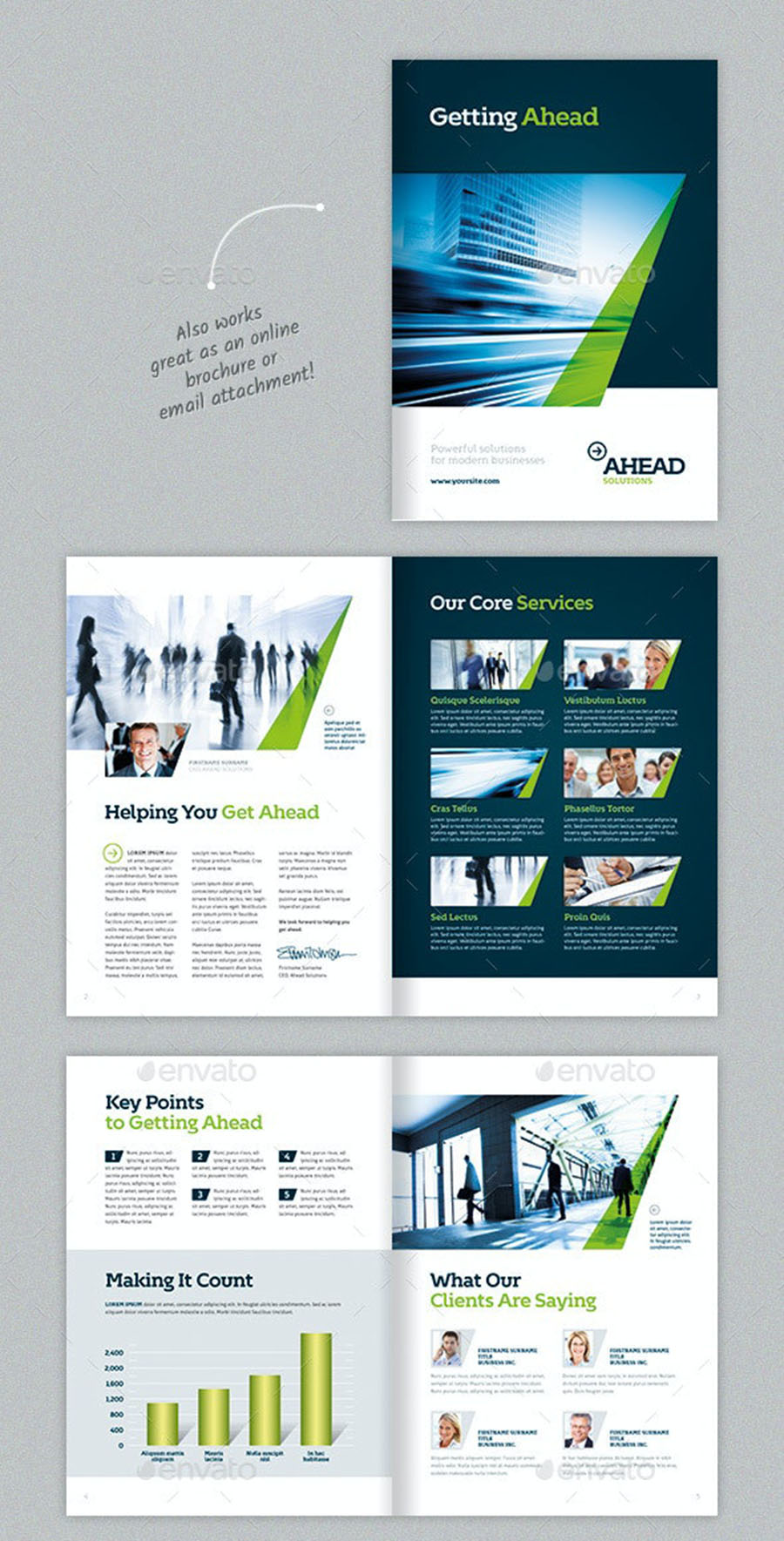 Green Accent Company Brochure Template