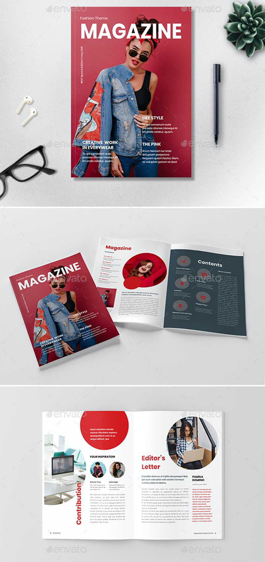Fashion Theme InDesign Magazine Template
