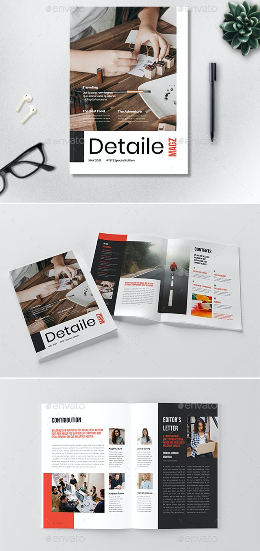 Detaile InDesign Magazine Template