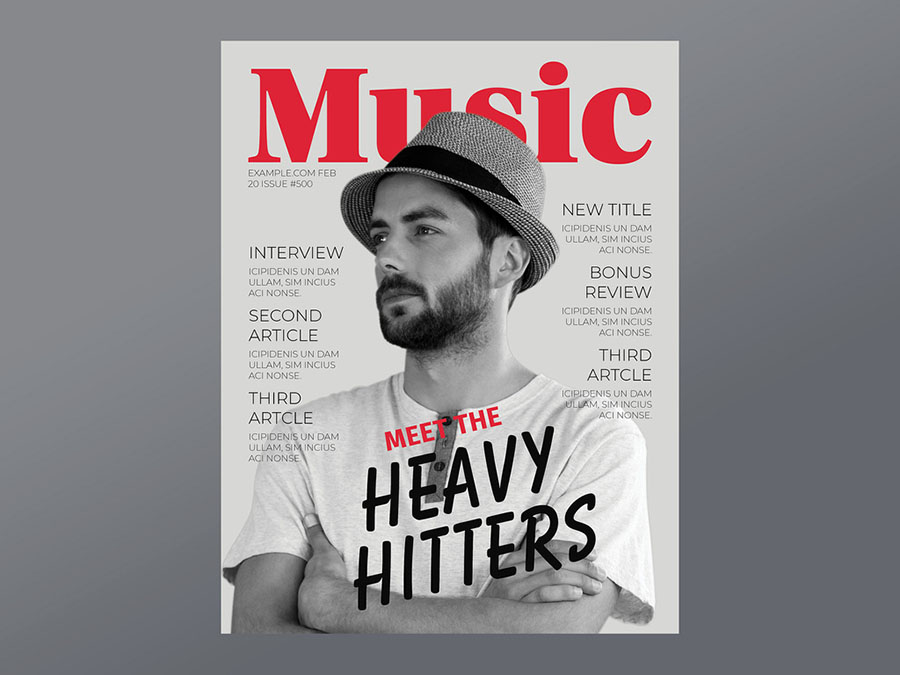 Magazine Cover Layout with Full Page Photo
